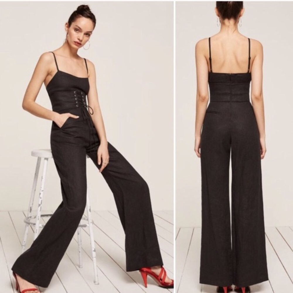 *SOLD* RARE Reformation Pace Linen Jumpsuit Black